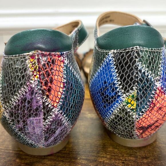 Spring Step L'artiste EU 40 US 9 Meliza Sandals Colorful Leather Snake Floral - Picture 4 of 12